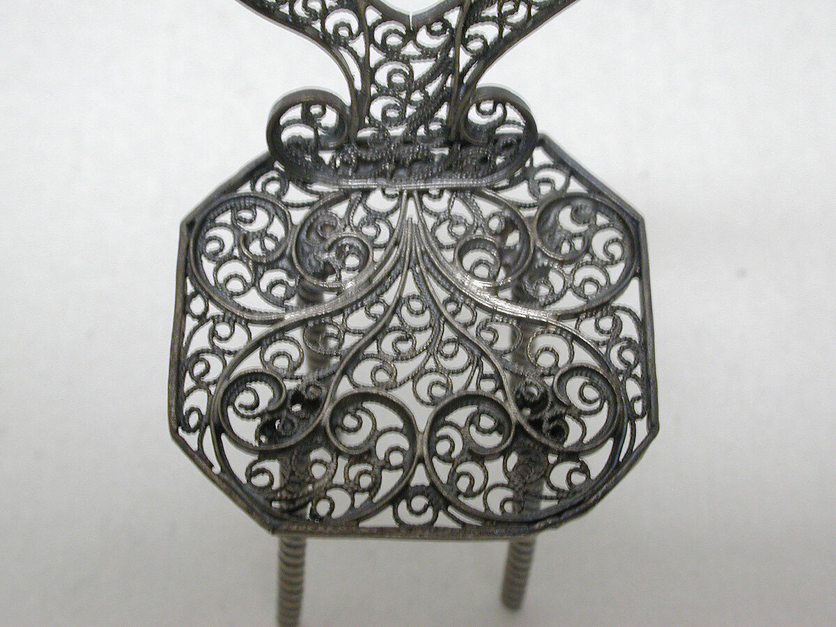 Miniature chair (one of three) (part of a set), Silver, Southern German