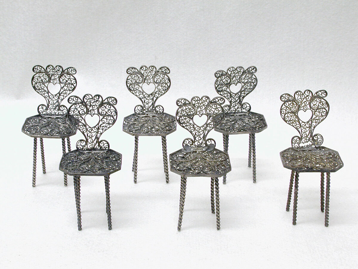 Miniature chair (one of three) (part of a set), Silver, Southern German
