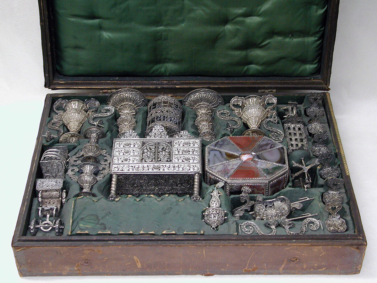 Miniature birdcage (part of a set), Silver, Southern German