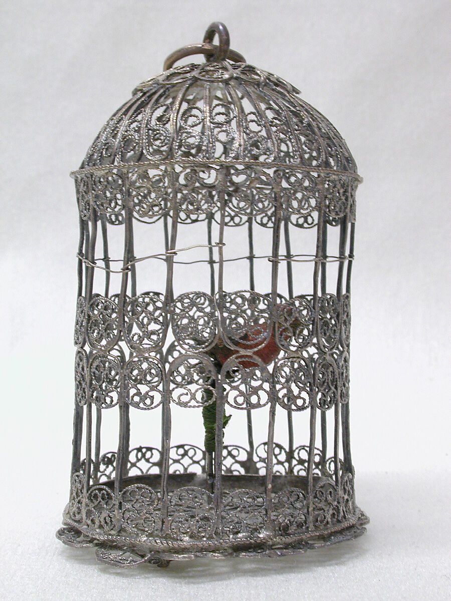 Miniature birdcage (part of a set), Silver, Southern German 