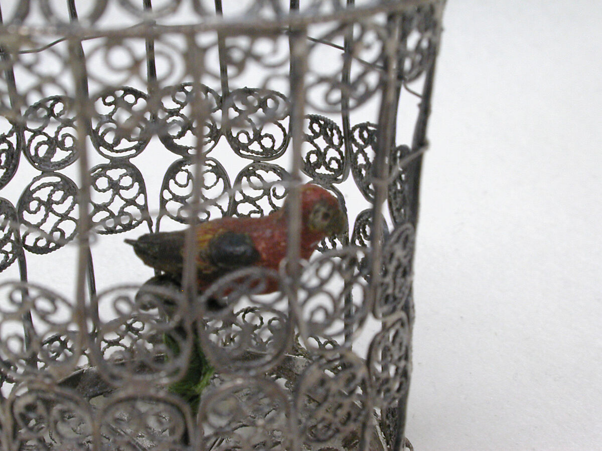 Miniature birdcage (part of a set), Silver, Southern German