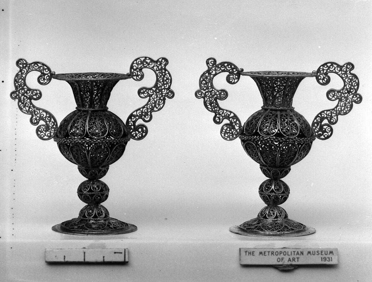 Miniature urn (one of a pair) (part of a set), Silver, Southern German