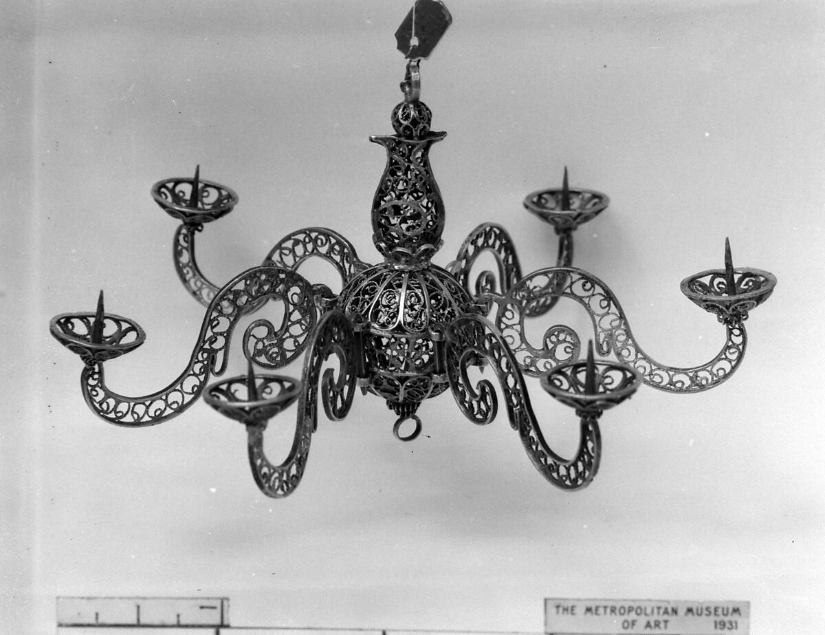 Miniature chandelier (part of a set), Silver, Southern German 