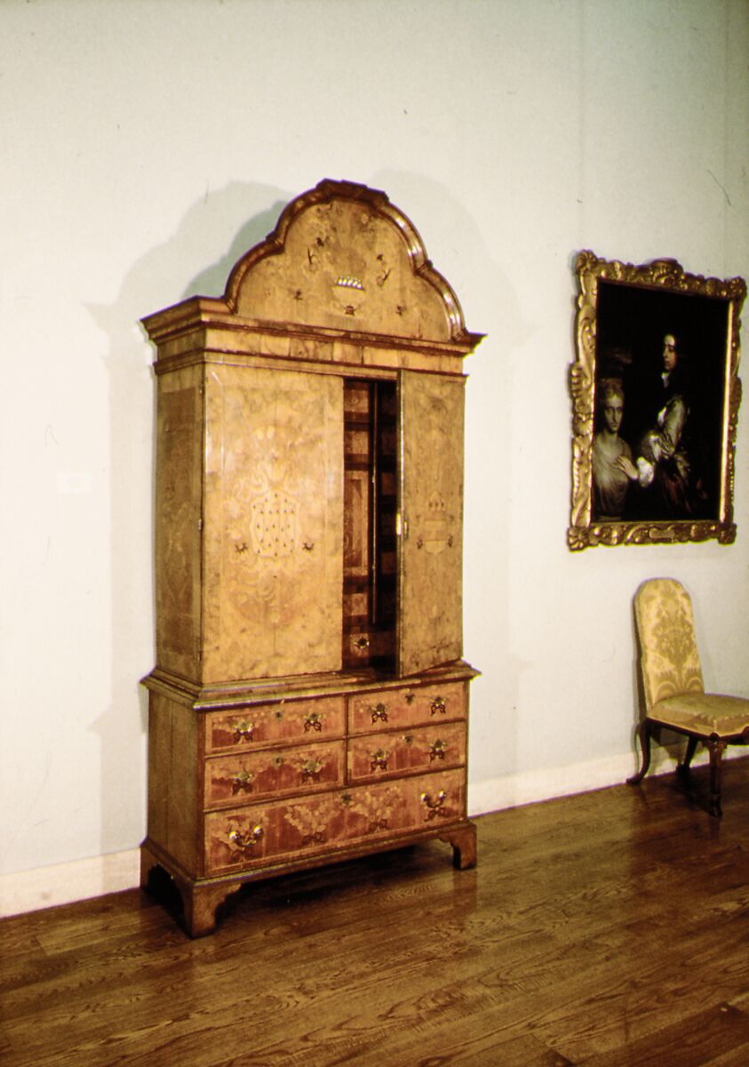 Cabinet, Oak, walnut and various other woods, British