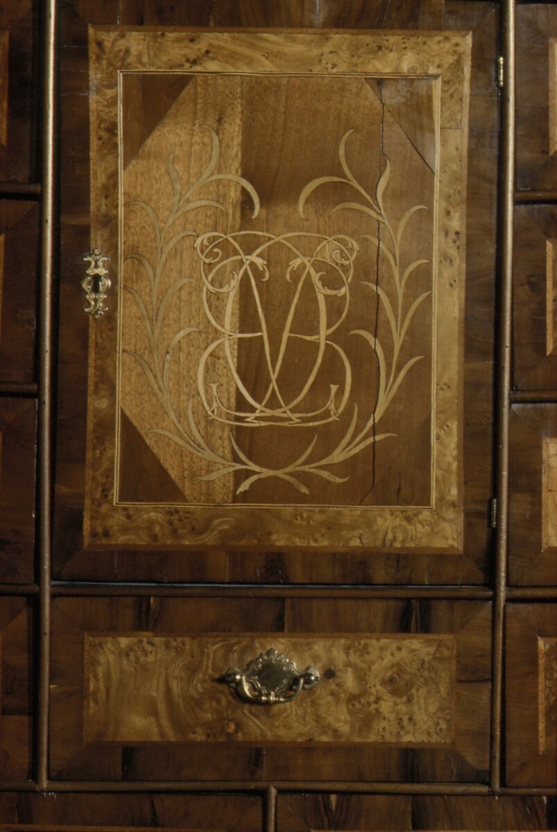 Cabinet, Oak, walnut and various other woods, British