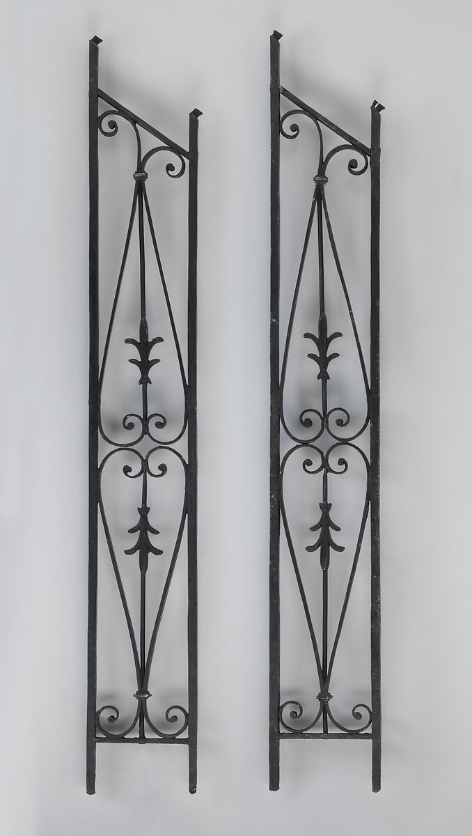 Iron baluster (one of a pair), Wrought iron, lead, British