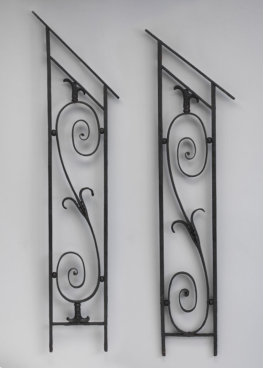Iron baluster (one of a pair), Wrought iron, British
