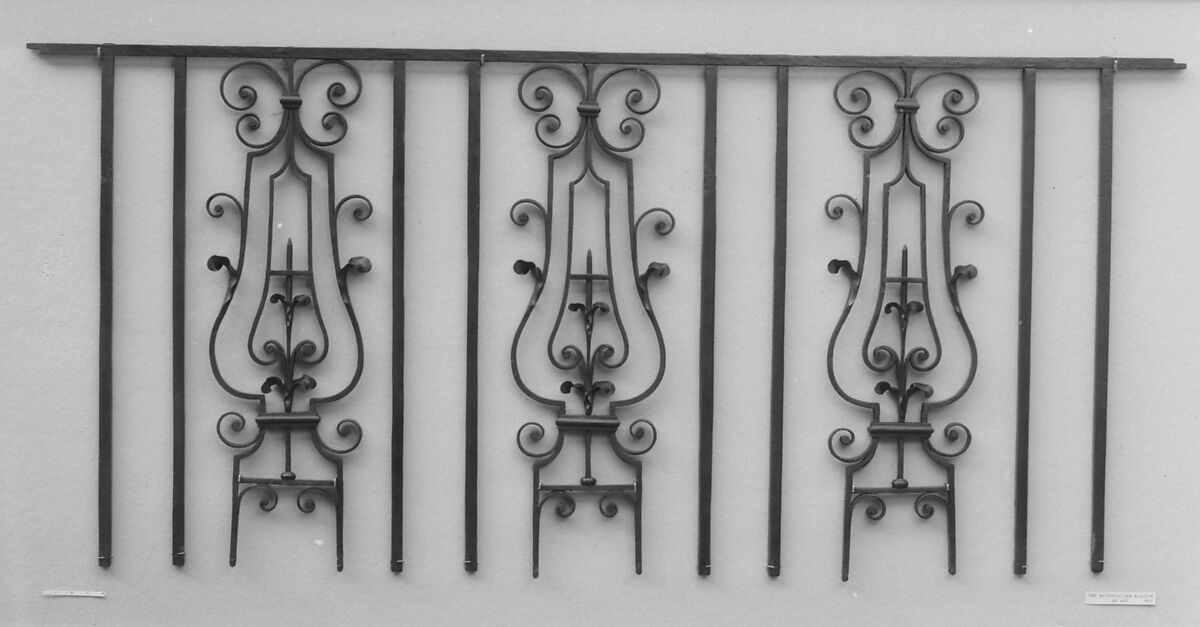 Set of three balusters, Wrought iron, British 