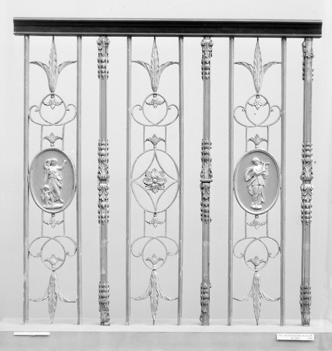 Set of three balustrades, Lead, pine, composition, British 