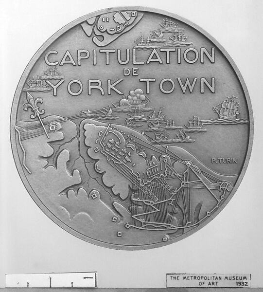 Commemorating the Sesquicentennial Celebration of the Capitulation of Yorktown, Medalist: Pierre Turin (French, Sucy-en-Brie 1891–1968), Bronze, French