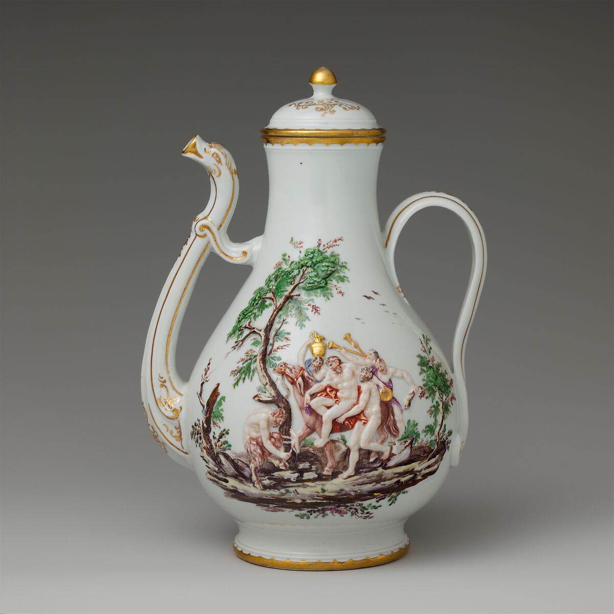 Coffeepot (part of a service), Doccia Porcelain Manufactory (Italian, 1737–1896), Hard-paste porcelain, Italian, Florence 