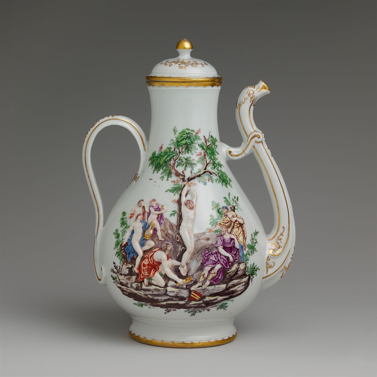 Coffeepot (part of a service), Doccia Porcelain Manufactory (Italian, 1737–1896), Hard-paste porcelain, Italian, Florence