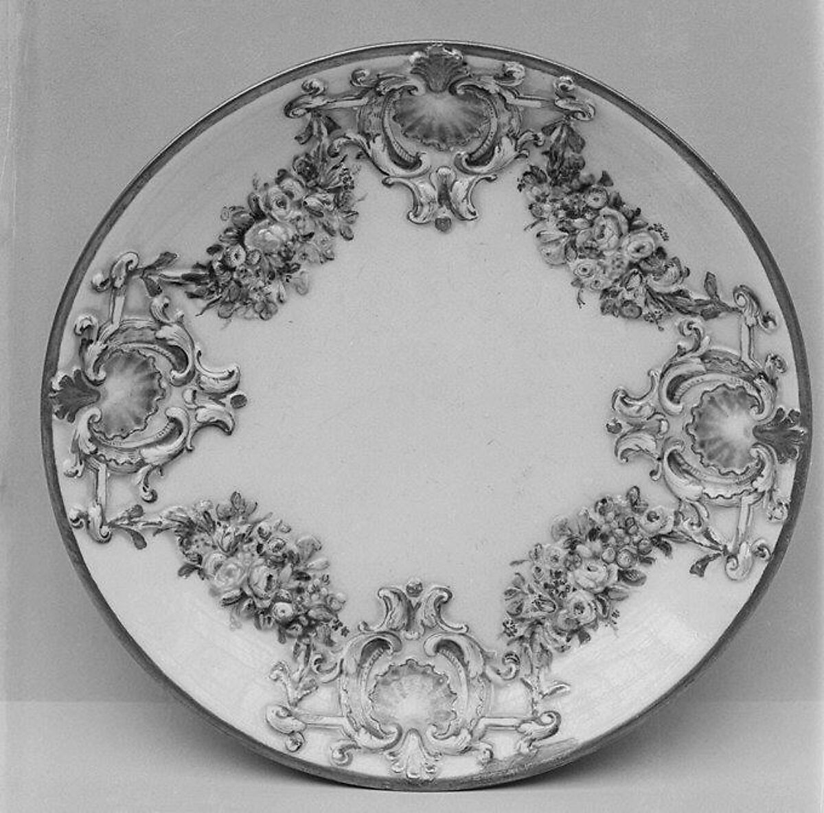 Eight saucers (part of a service), Doccia Porcelain Manufactory (Italian, 1737–1896), Hard-paste porcelain, Italian, Florence