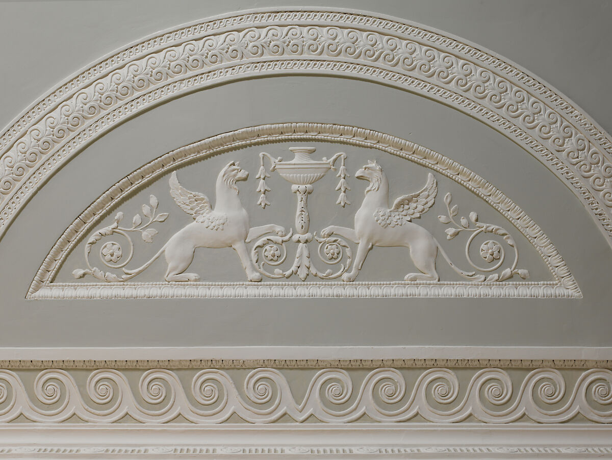 Dining room from Lansdowne House, After a design by Robert Adam (British, Kirkcaldy, Scotland 1728–1792 London), Wood, plaster, stone, British