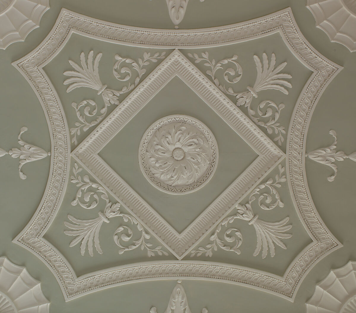 Dining room from Lansdowne House, After a design by Robert Adam (British, Kirkcaldy, Scotland 1728–1792 London), Wood, plaster, stone, British
