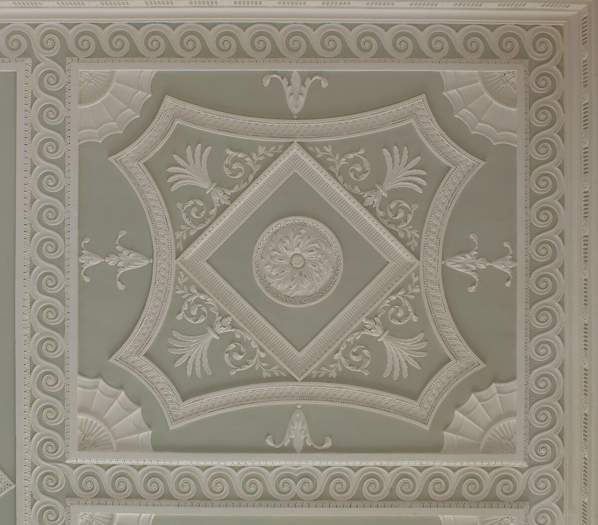 Dining room from Lansdowne House, After a design by Robert Adam (British, Kirkcaldy, Scotland 1728–1792 London), Wood, plaster, stone, British