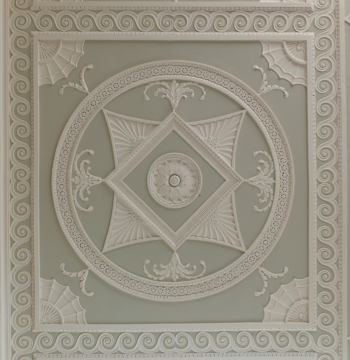 Dining room from Lansdowne House, After a design by Robert Adam (British, Kirkcaldy, Scotland 1728–1792 London), Wood, plaster, stone, British