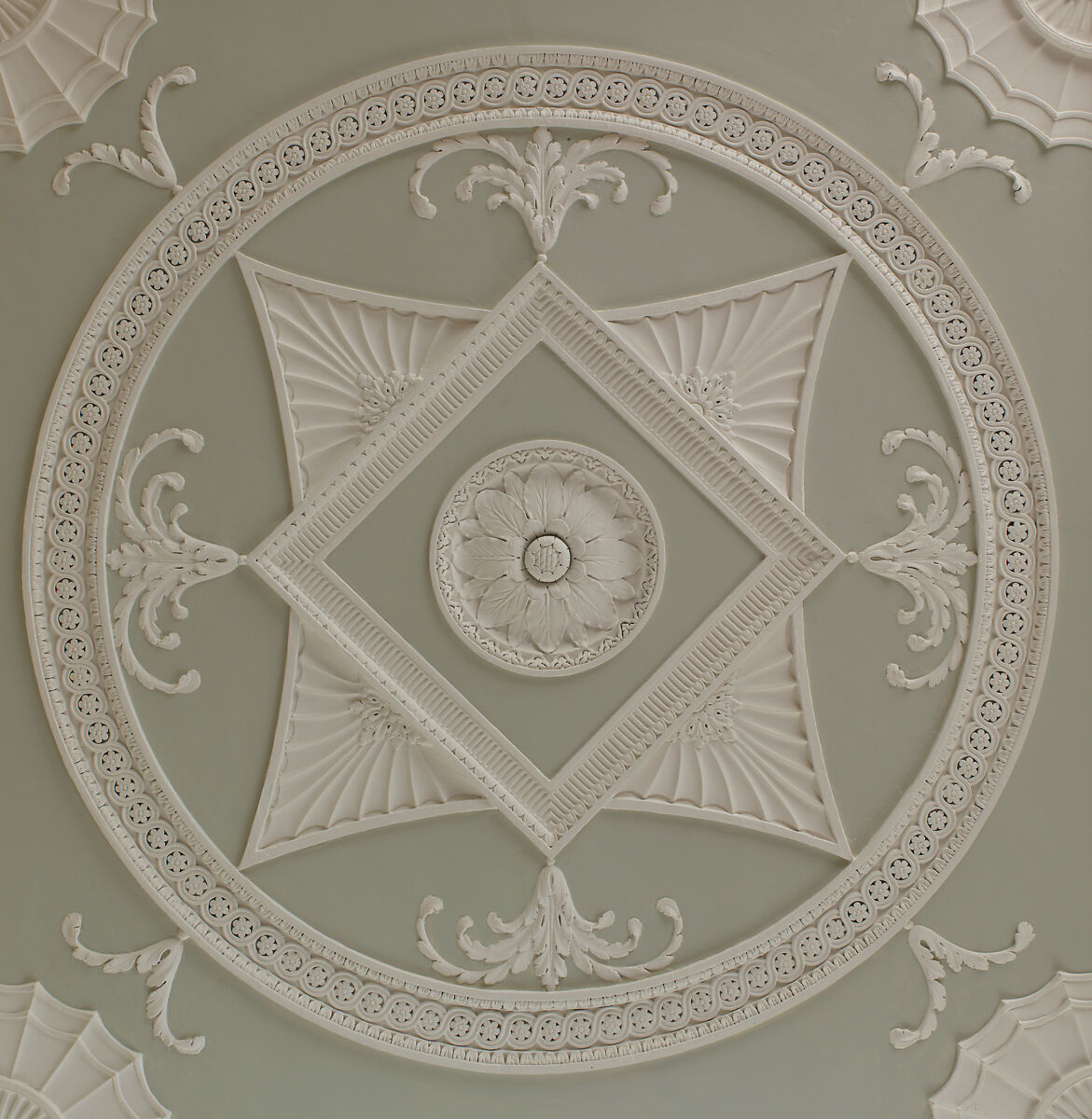 Dining room from Lansdowne House, After a design by Robert Adam (British, Kirkcaldy, Scotland 1728–1792 London), Wood, plaster, stone, British