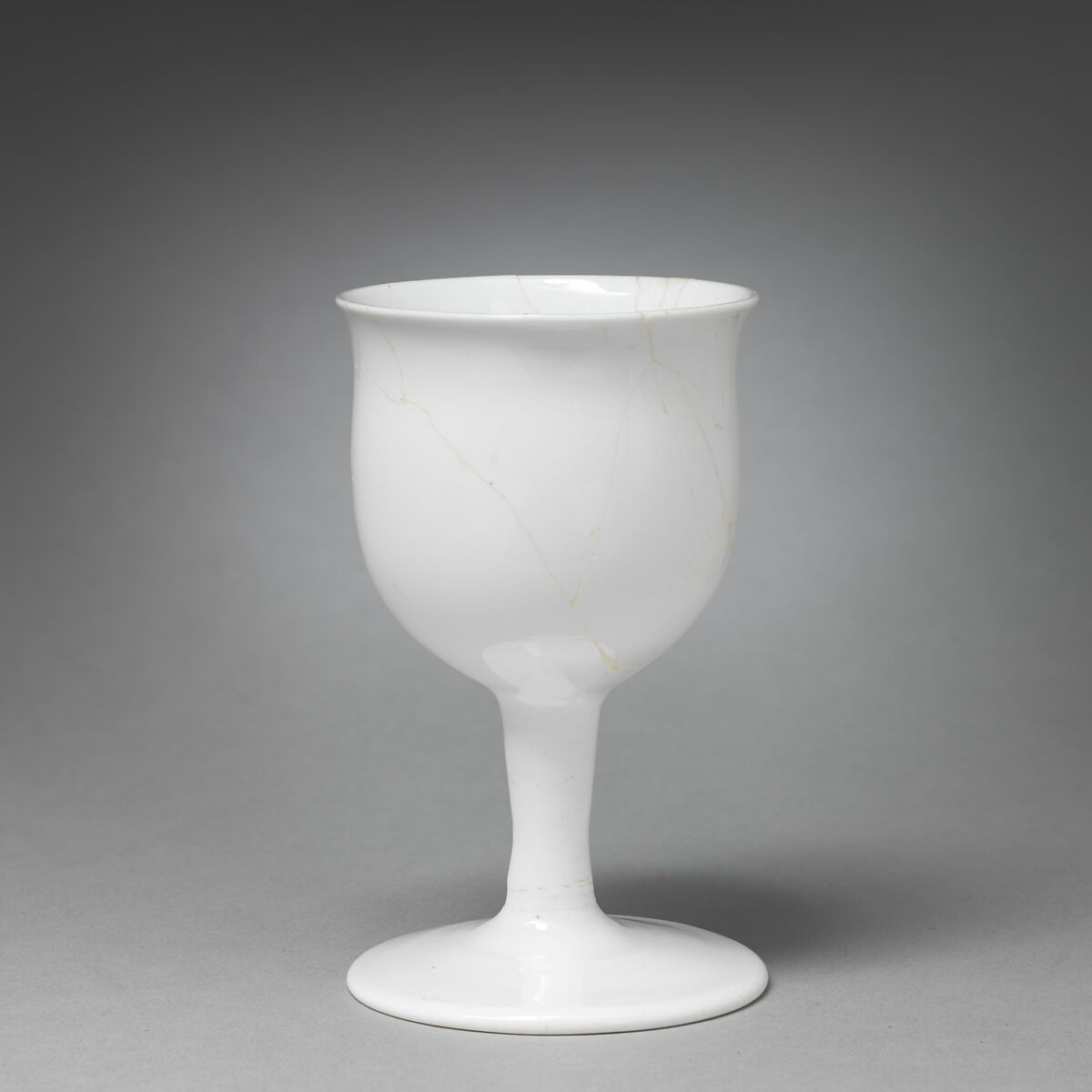 Egg cup (one of a pair), Milk glass, British, Bristol 