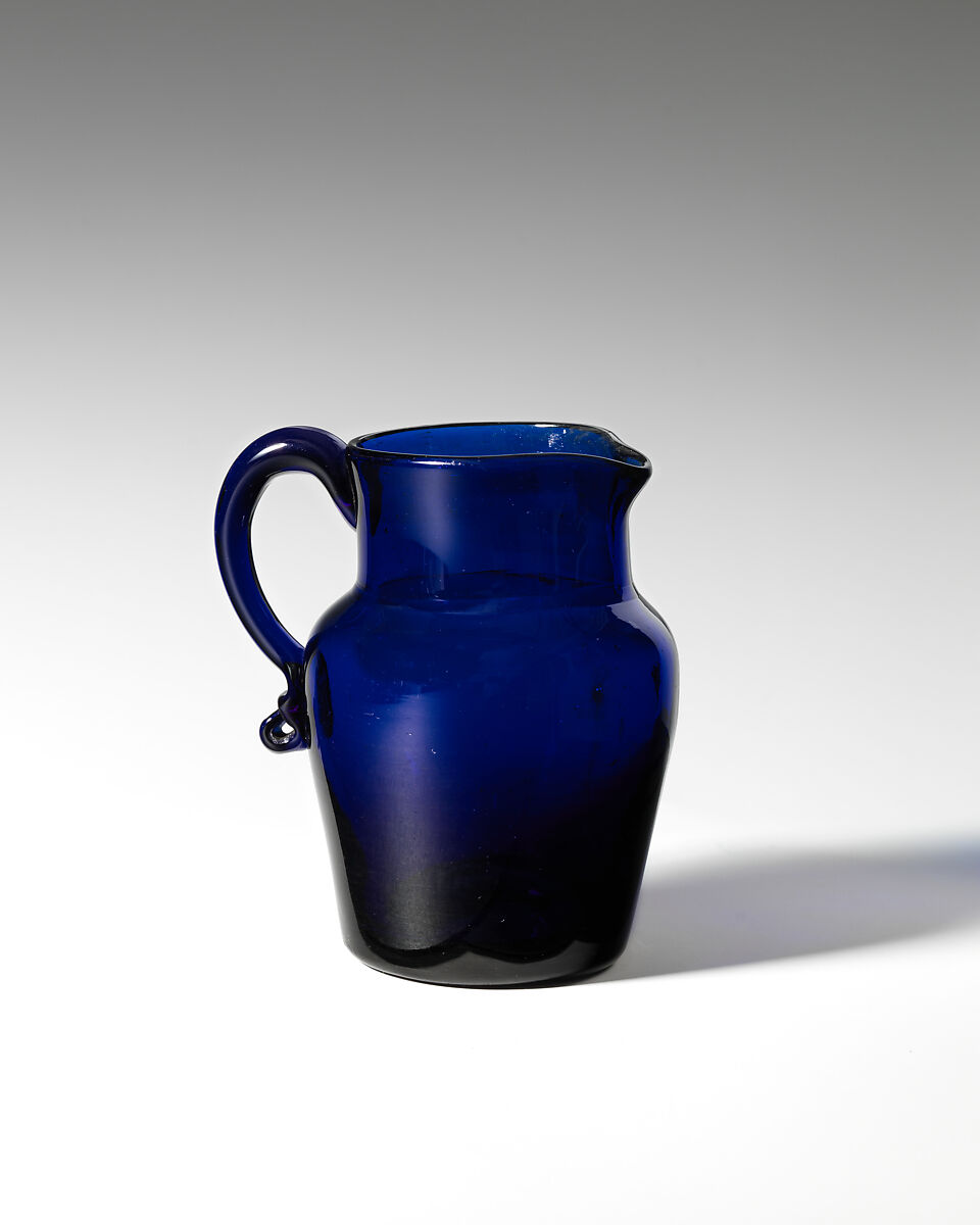 Milk jug, Glass, British, Bristol 