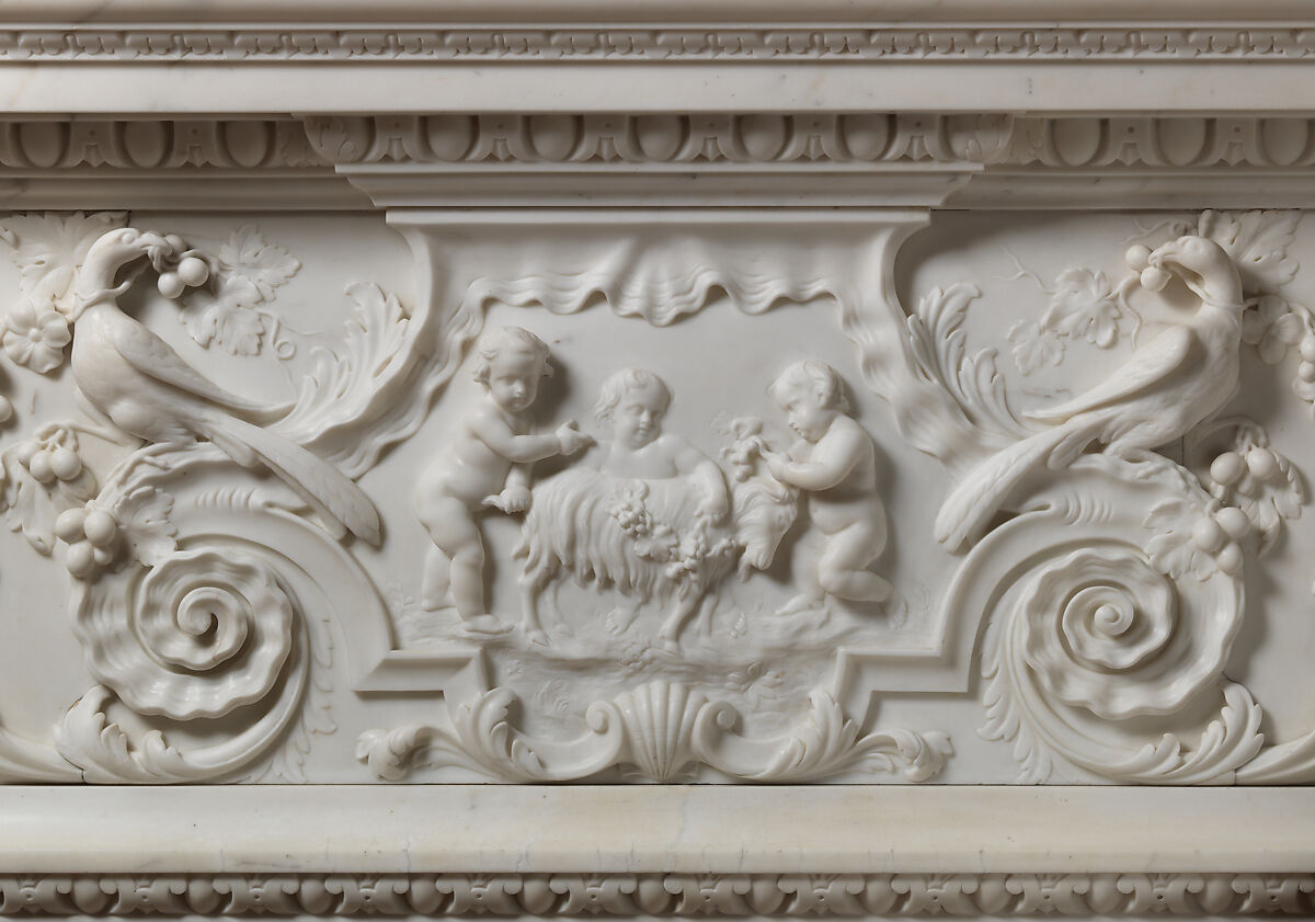 Dining room from Kirtlington Park, John Sanderson (active from ca. 1730–died 1774), Wood, plaster, marble, British, Oxfordshire