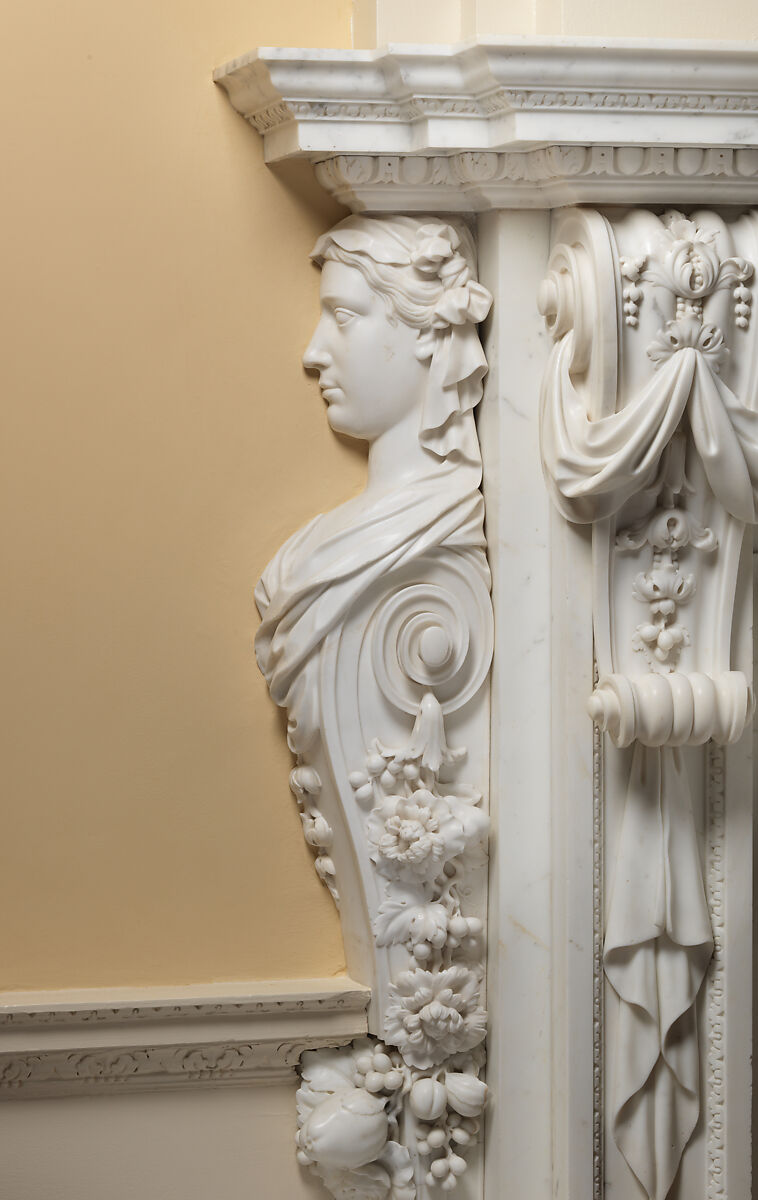 Dining room from Kirtlington Park, John Sanderson (active from ca. 1730–died 1774), Wood, plaster, marble, British, Oxfordshire