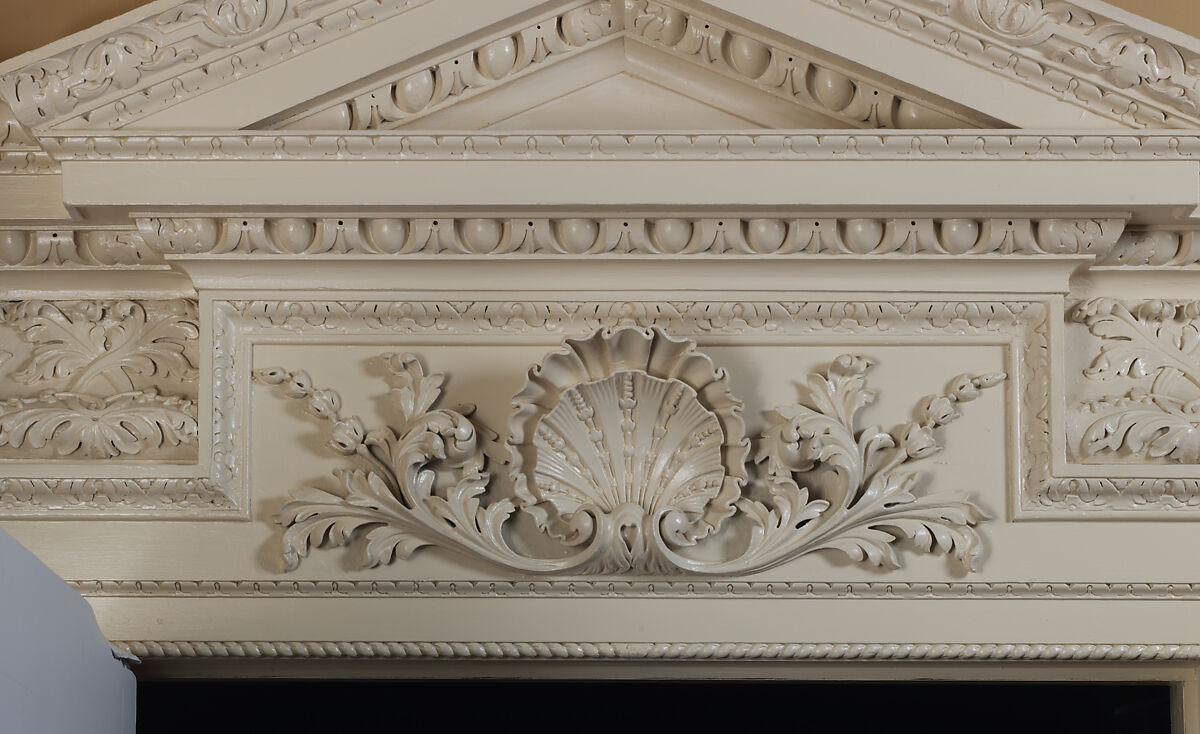 Dining room from Kirtlington Park, John Sanderson (active from ca. 1730–died 1774), Wood, plaster, marble, British, Oxfordshire