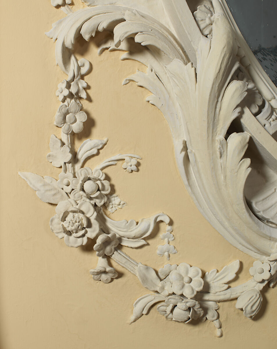 Dining room from Kirtlington Park, John Sanderson (active from ca. 1730–died 1774), Wood, plaster, marble, British, Oxfordshire