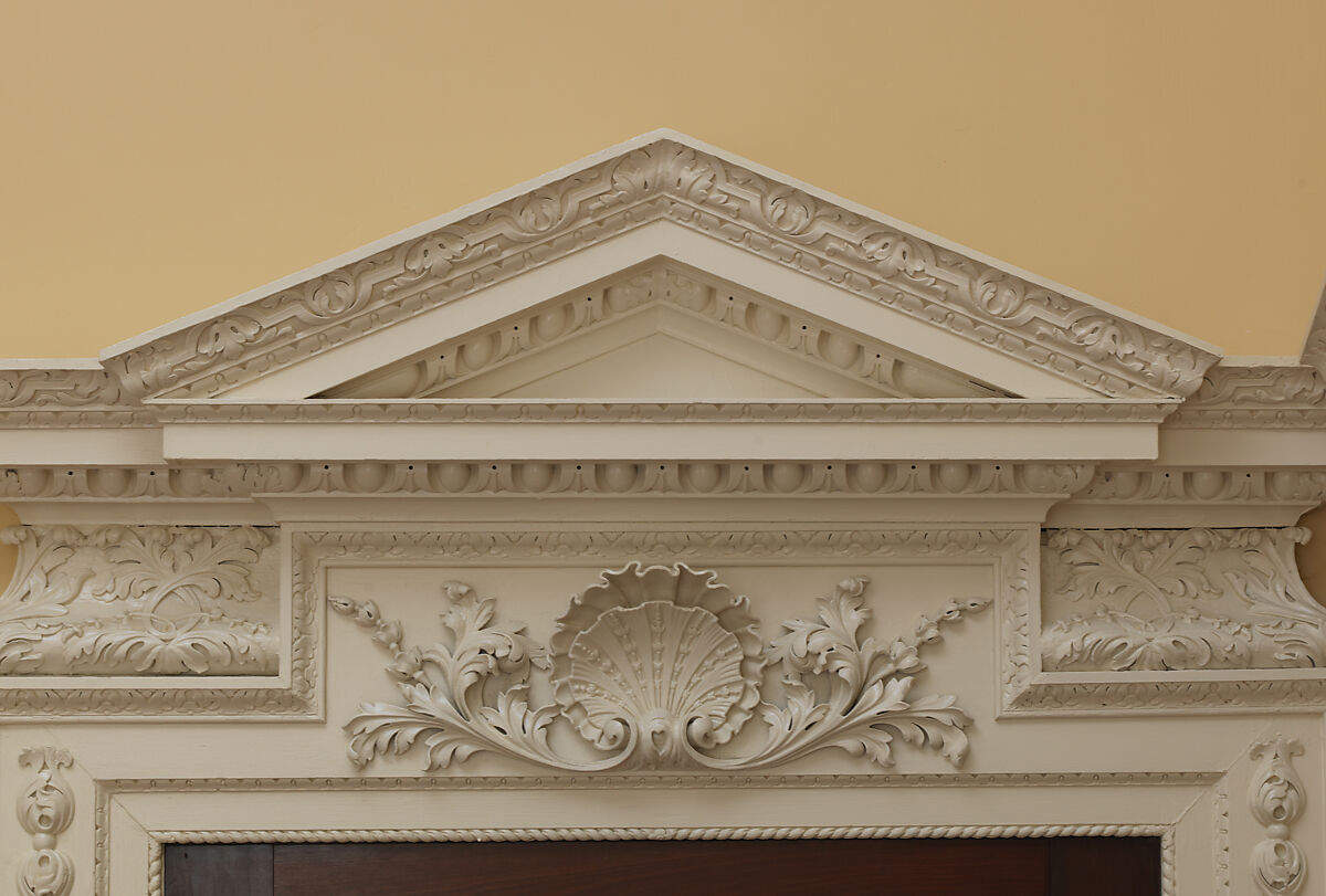Dining room from Kirtlington Park, John Sanderson (active from ca. 1730–died 1774), Wood, plaster, marble, British, Oxfordshire