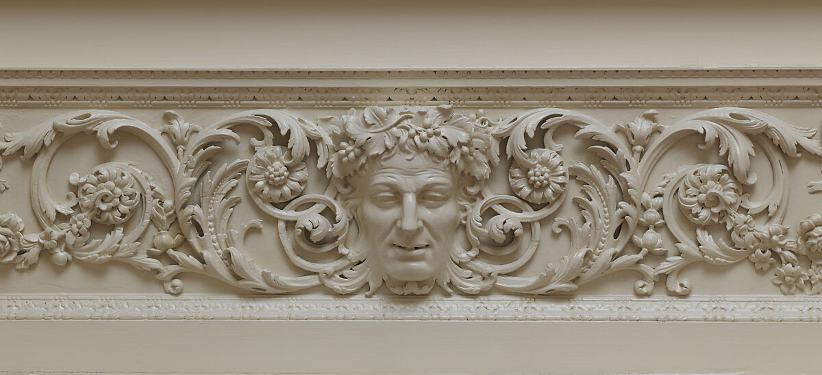 Dining room from Kirtlington Park, John Sanderson (active from ca. 1730–died 1774), Wood, plaster, marble, British, Oxfordshire