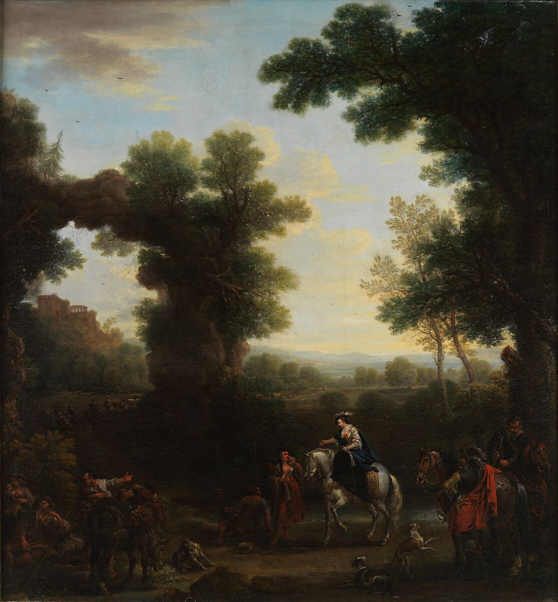 Classical Landscape with Gypsies, John Wootton (British, Snitterfield, Warwickshire 1681/82–1764 London), Oil on canvas, British 