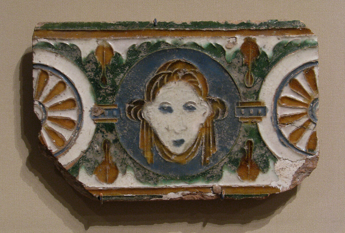 Tile, Tin-glazed earthenware, Spanish, Toledo 