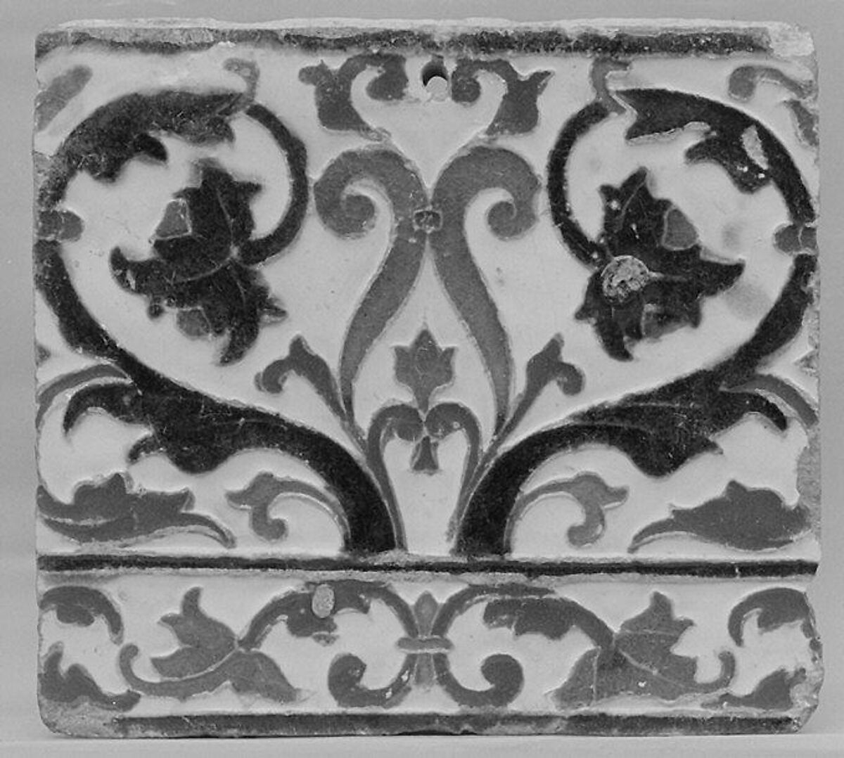 Tile, Tin-glazed earthenware, Spanish, possibly Toledo 