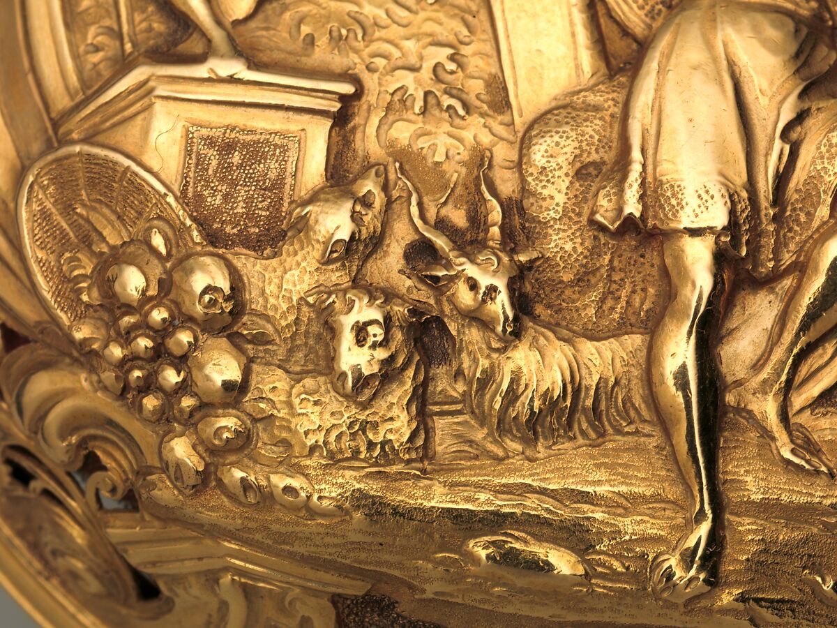 Pair-case watch with repeating mechanism, Watchmaker: Charles Cabrier II (British, act. 1719–d. 1776), Outer case: gold; Inner case: pierced and engraved gold; Dial: white enamel, British, London