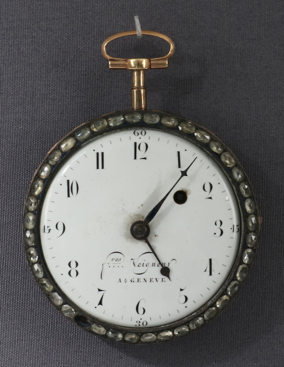 Watch, Watchmaker: Firm of Veigneur Frères (1770–1800), Gold, enamel, zircons, silver, steel, Swiss, Geneva 