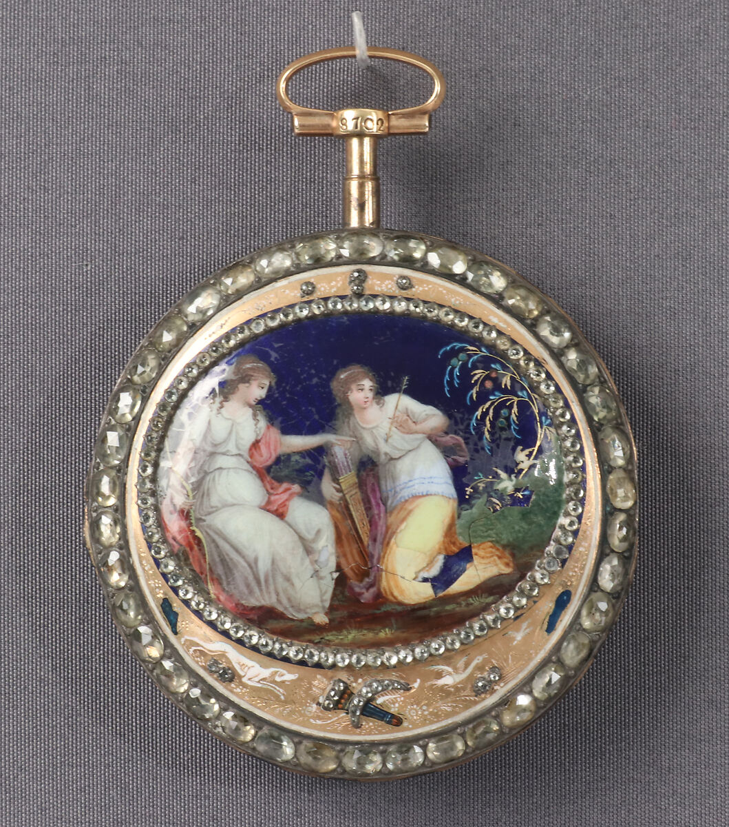 Watch, Watchmaker: Firm of Veigneur Frères (1770–1800), Gold, enamel, zircons, silver, steel, Swiss, Geneva