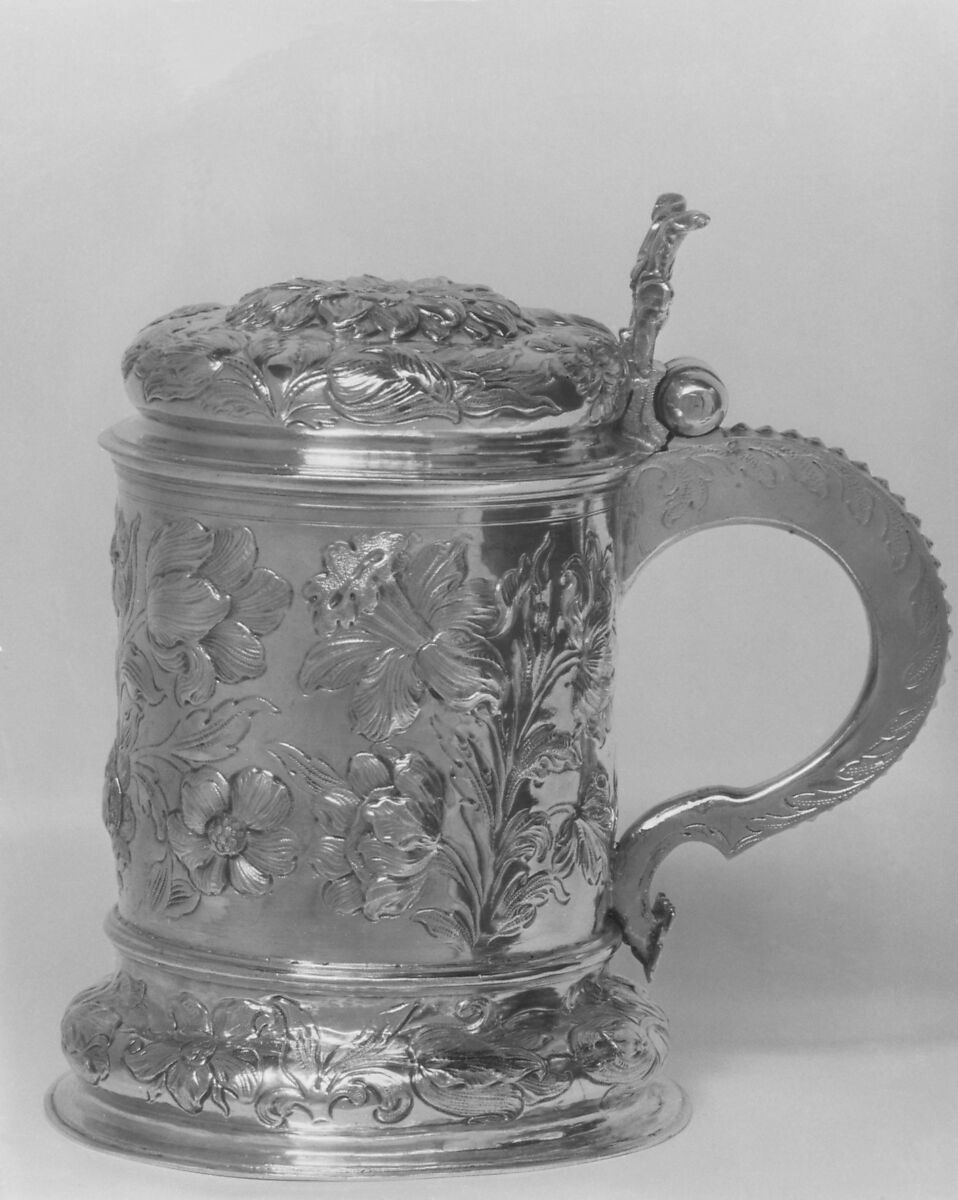 Tankard, Hanss Lambrecht III (active 1630–70), Silver, partly gilded, German, Hamburg
