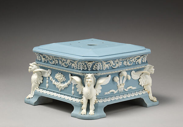Pedestal or base, Josiah Wedgwood (British, Burslem, Stoke-on-Trent 1730–1795 Burslem, Stoke-on-Trent), Jasperware, British, Etruria, Staffordshire