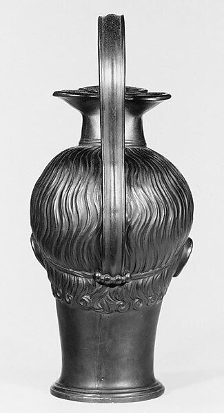 Jug in the form of a young man's head, Josiah Wedgwood and Sons (British, Etruria, Staffordshire, 1759–present), Black basalt ware, British, Etruria, Staffordshire
