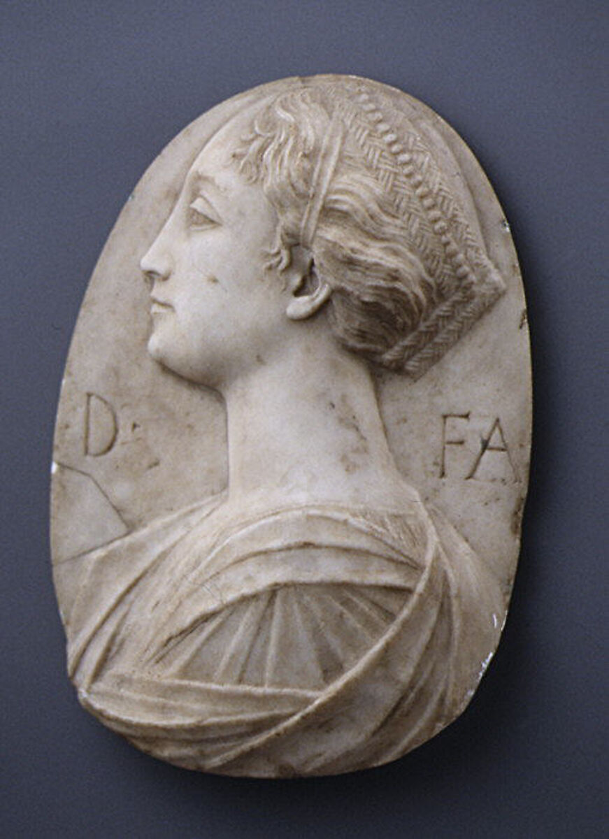 Diva Faustina, Probably workshop of Mino da Fiesole (Mino di Giovanni) (Italian, Papiano or Montemignaio 1429–1484 Florence), Carrara marble with traces of gilding, Italian, Florence 