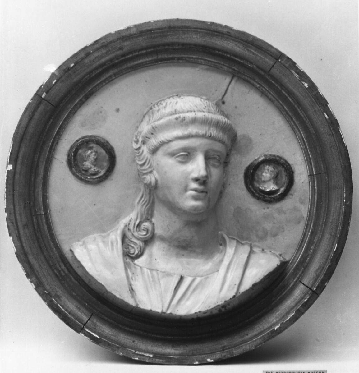Bust of a Roman matron (one of a pair), Style of the della Robbia, Glazed terracotta, Italian, Florence 