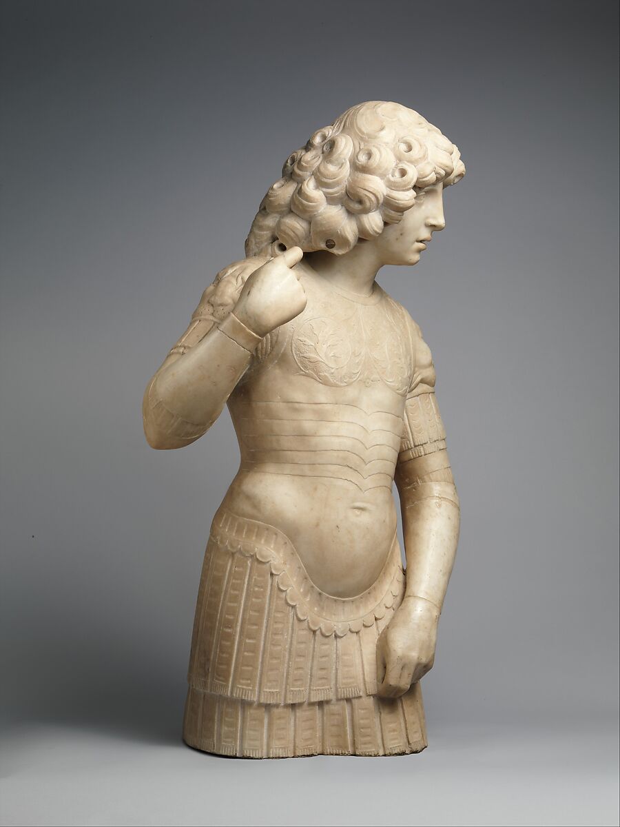 A Young Warrior, Tullio Lombardo (Italian, ca. 1455–1532)  , and workshop, White marble, Italian, Venice