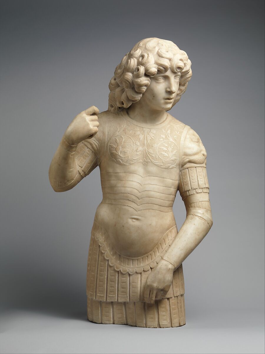 A Young Warrior, Tullio Lombardo (Italian, ca. 1455–1532)  , and workshop, White marble, Italian, Venice 