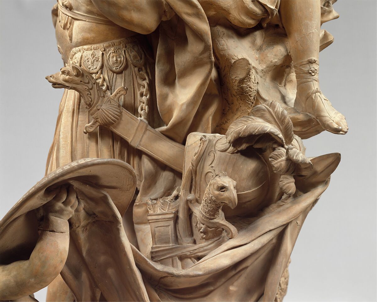 Venus Giving Arms to Aeneas, Jean Cornu (French, Paris 1650–1710 Lisieux), Terracotta and painted wood, French, Paris