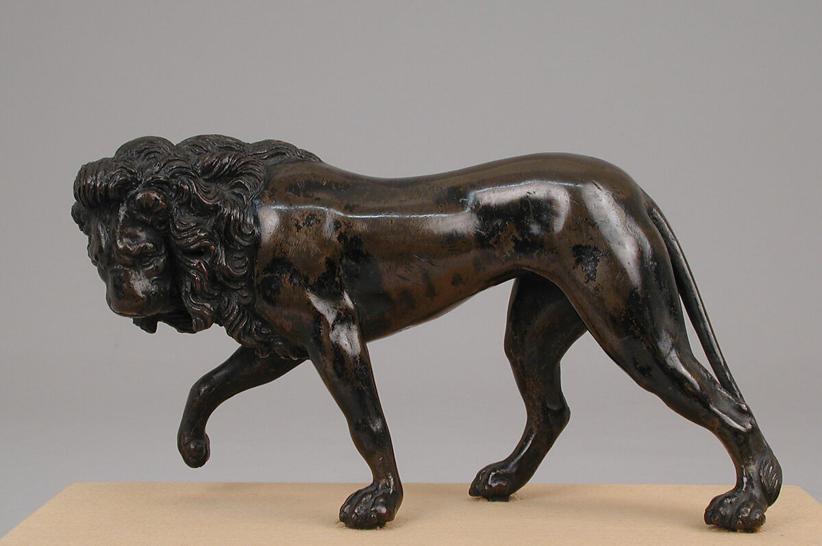 Walking Lion, Barthélemy Prieur (French, Berzieux ca. 1536–1611 Paris), Bronze, French, Paris 