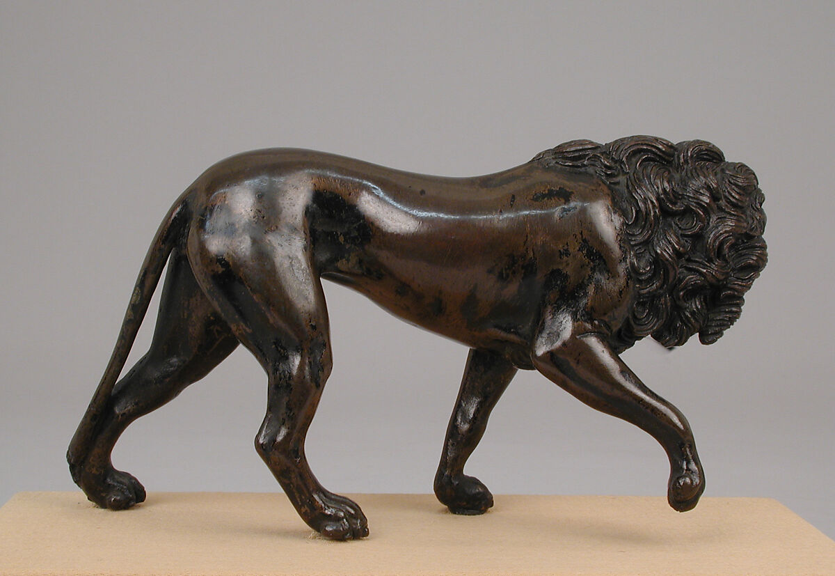 Walking Lion, Barthélemy Prieur (French, Berzieux ca. 1536–1611 Paris), Bronze, French, Paris