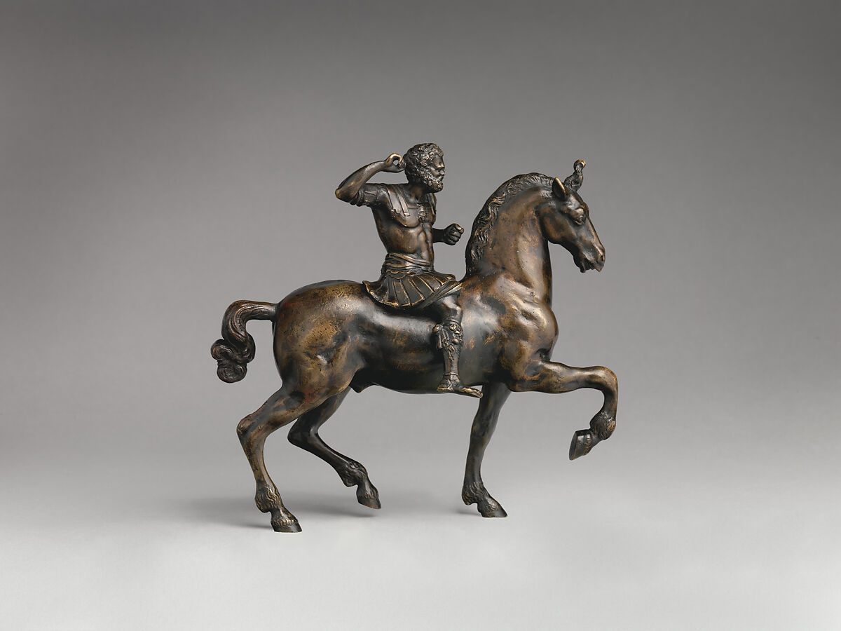 Horse and rider, Bronze, Northern Italian 
