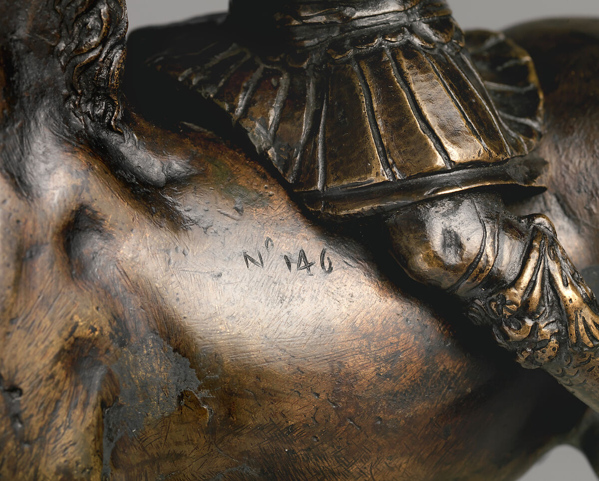 Horse and rider, Bronze, Northern Italian