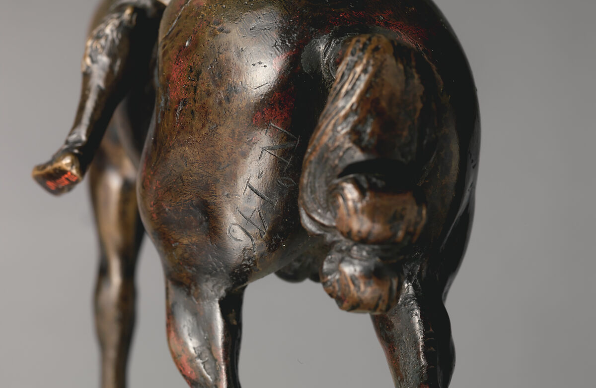 Horse and rider, Bronze, Northern Italian