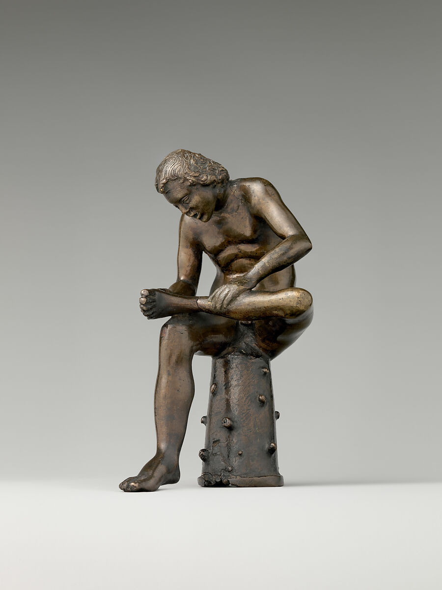 Spinario (boy pulling a thorn from his foot), After a model by Severo Calzetta da Ravenna (Italian, active by 1496, died before 1543), Bronze, Italian, Padua or Ravenna 